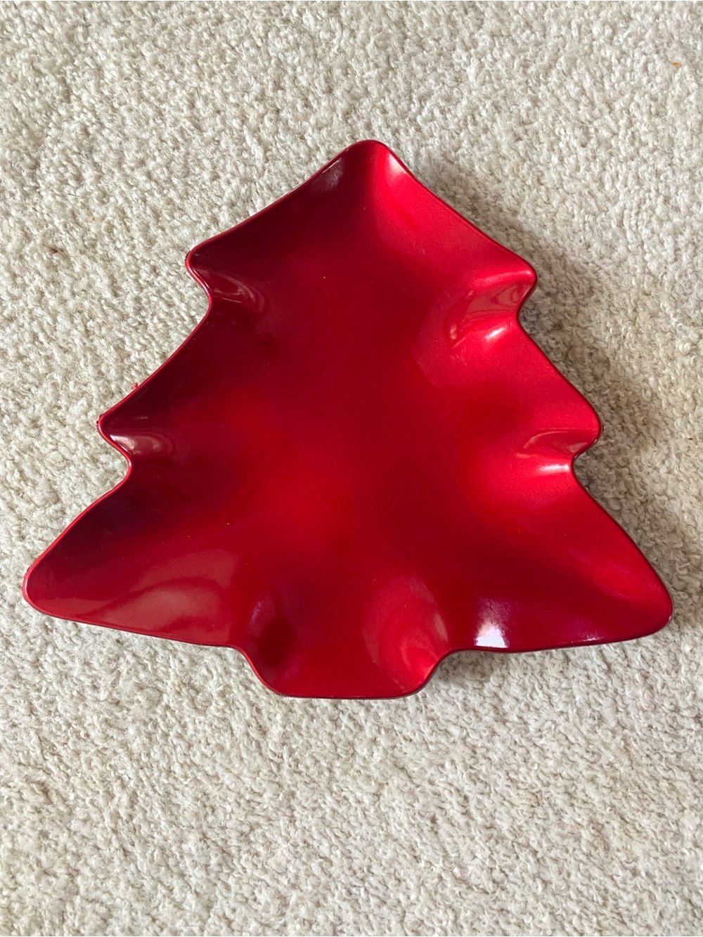 Holiday Red Tree-Shaped Serving Bowl - Unbranded